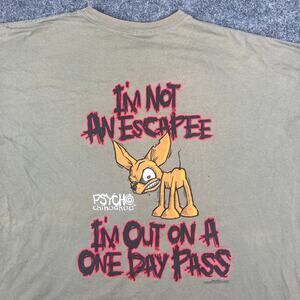 Gi T-Shirt Mens Size 5X Tan Cartoon Psycho Chihuahua Graphic Vintage Y2K